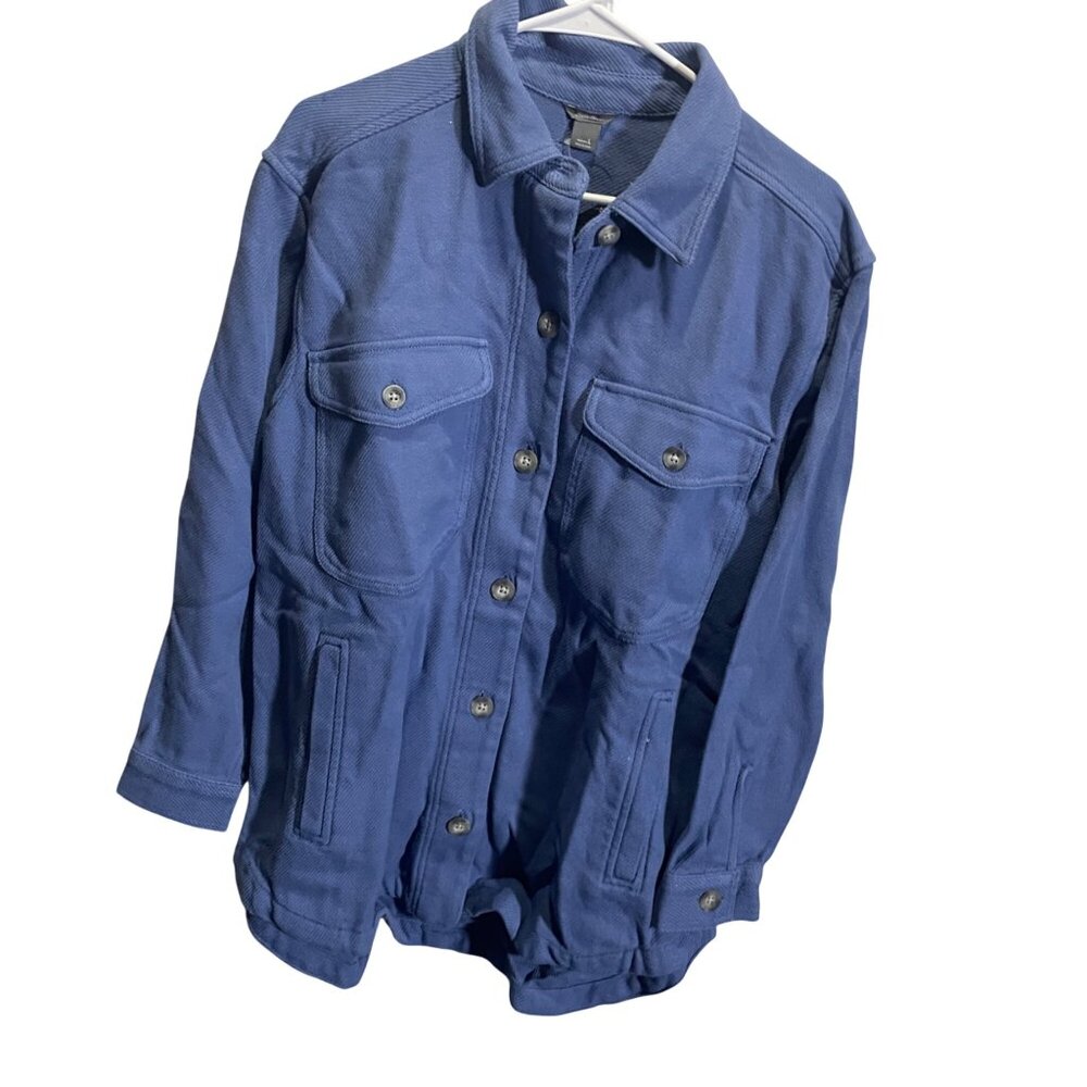 Eddie Bauer Womens Blanket Shirt‎ Jacket Blue Large